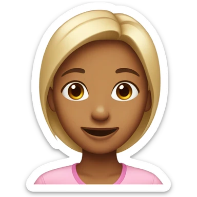 Girl saying hi tan skin sticker