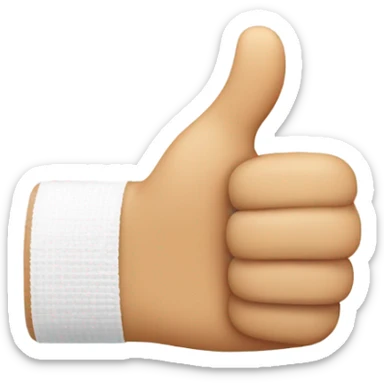 Thumb up emoji with a bandage on the thumb sticker