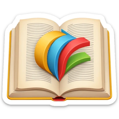 A minimalist emoji-style icon representing wordplay — symbolizing creativity with language. It features an open book or speech bubble merging with playful letters or word fragments, forming a clever visual pun. sticker