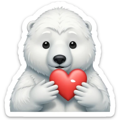 🩵🐻‍❄️ crea un oso así pero que sea polar y que tengas el corazon en medio sticker