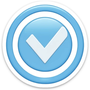 Genera esto que está entre comillas "✓" y alrededor ponle un círculo y rellena adentro del circulo de color celete sticker