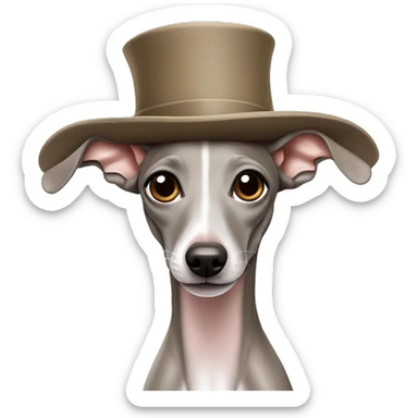 solid blue fawn italian greyhound with hat  sticker