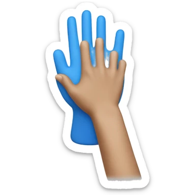 a blue hand making a click on a mark icon sticker