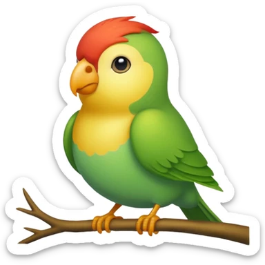 A love bird with color green and his head yellow sticker