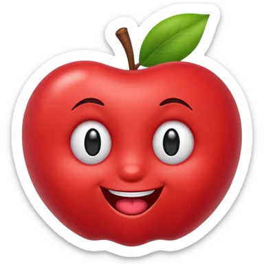 Labubu character as an emoji, winking expression, apple style sticker