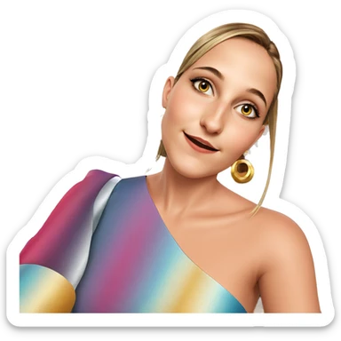 smiling girl in elegant dress sticker