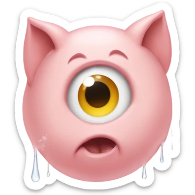 Tears falling from pigs eye sticker