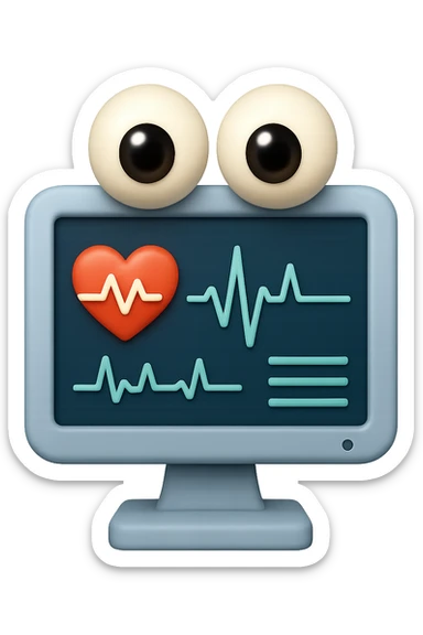 emoji 3d stile iphone di schermo di pc medico con occhi 3d sticker