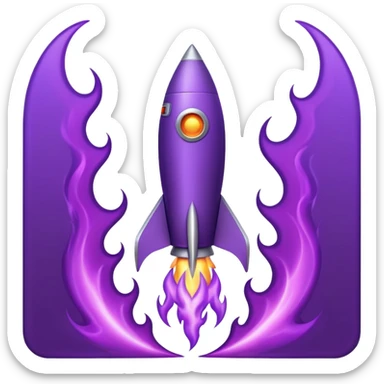 purple rocket purple flame sticker