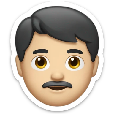 chubby slavic short black hair with slight unshavenness  man face sticker