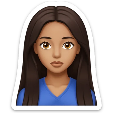 Aaliyah with long dark brown hair sticker