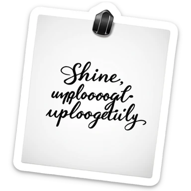 handwritten note "shine unapologetically" elegant style sticker