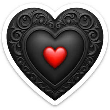 Black gothic heart sticker