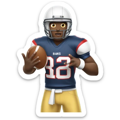 an american football player with an omelette sticker
