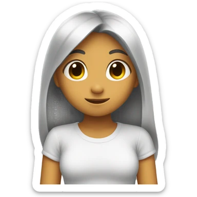 Cute girl being shy  sticker