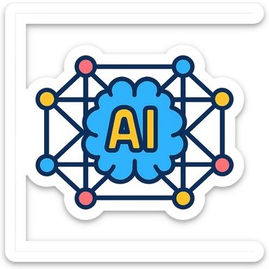 artificial intelligence, neural network, abstract, colorful connections, minimal background sticker