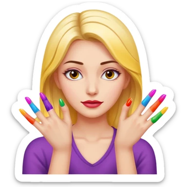 Girl with two hands in front no flowers and make them at different levels sticker