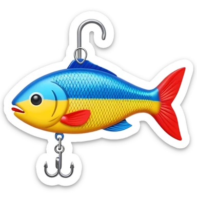 small fish fake bait fishing sticker