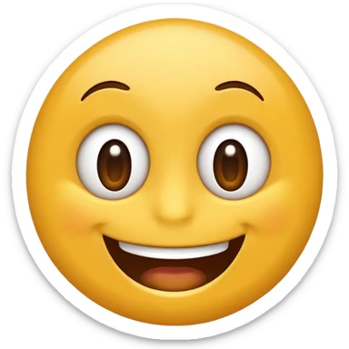 É um emoji sorrindo só que com o sorriso sábado e de canto com um olha bem picante é especificamente isso sticker