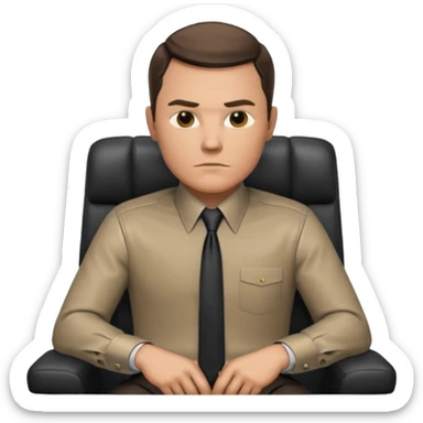 man sitting in a Interview chair from Mindhunter TV show sticker