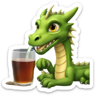 dragon drinking wa sticker