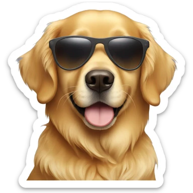 golden retriever wearing sunglasses sticker