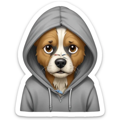 homeless dog with torn hoodie


 sticker
