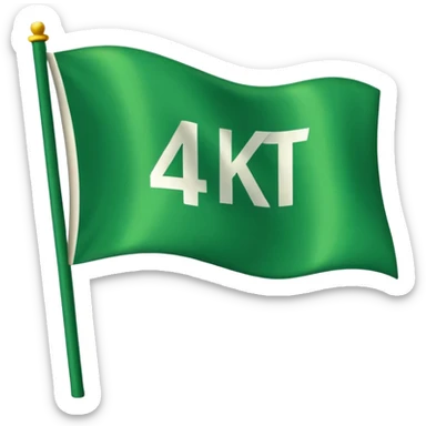 a green flag that’s says 4KT on it  sticker