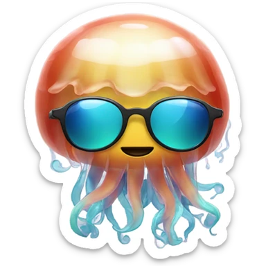 jellyfish with sunglasses sticker