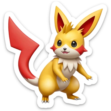 Victini-Pichu-Raichu-Zangoose-Fakémon-hybrid-creature (full body)  sticker
