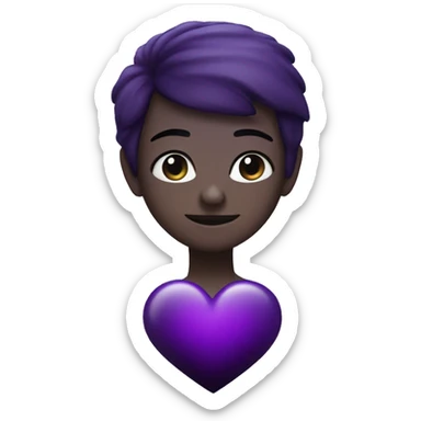 Black and purple ombré heart sticker