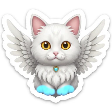 a cat with wings sticker