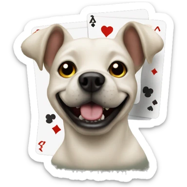 dog playing cards sticker