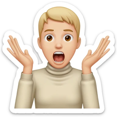 Person with hand on neck screaming sticker