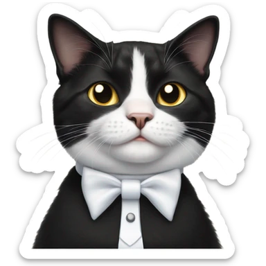tuxedo cat with nametag saying 'MARLEY MOO' sticker