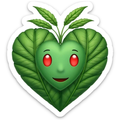 Animated weed leaf heart sticker