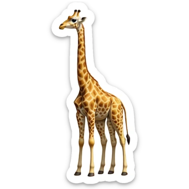 cinematic-giraffe-realistic-full-body-standing-emoji,-towering-elegantly-over-the-savanna,-long-neck-arched-slightly,-head-tilted-dramatically,-sleek-golden-coat-with-bold-brown-patches,-large-dark-eyes-exuding-playful-wisdom,-simplified-yet-realistic-focused-features,-highly-detailed,-glowing-with-an-almost-sarcastic-glow expressive eyes sticker
