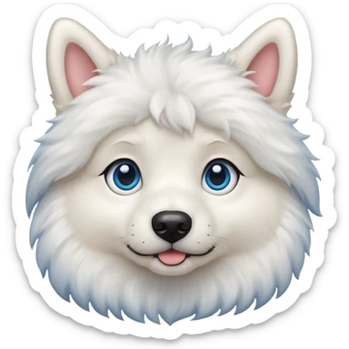 big blue eyed white dog sticker