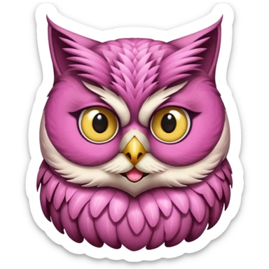 Corp de Hibou avec une tête de chat sticker