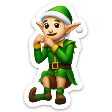 Elf itching himself sticker