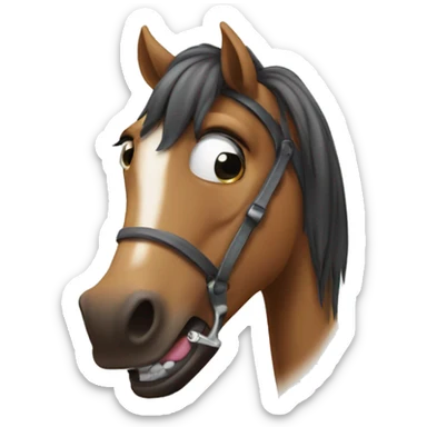 Horse with tong out of his mouth sticker