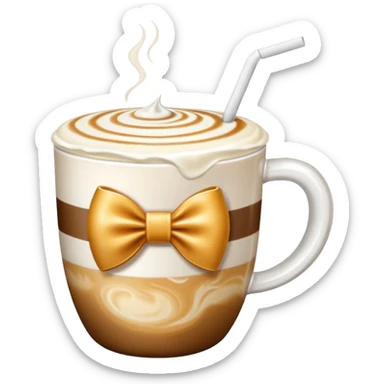 Ein  Latte einer Schleife oben drauf sticker