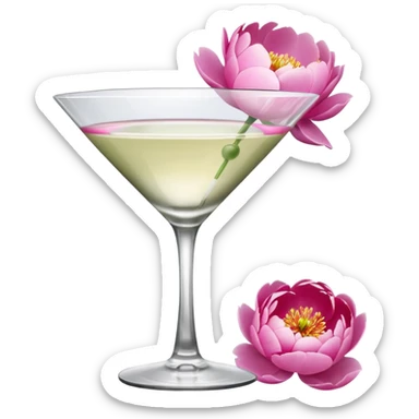 Martini with peonies sticker
