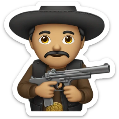 mexican hold a gun sticker