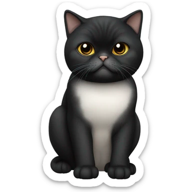 Full Black exotic shorthair cat sticker