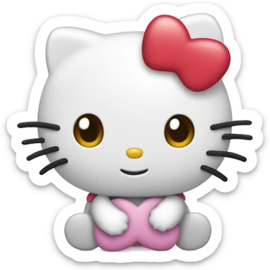 hello kitty with heart sticker