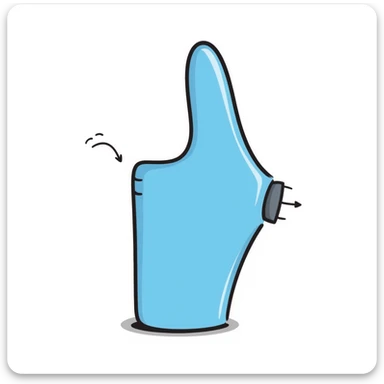 Hand-drawn simple blue VO2 max mouthpiece for exercise testing sticker