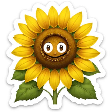 large sunflower with round center sticker
