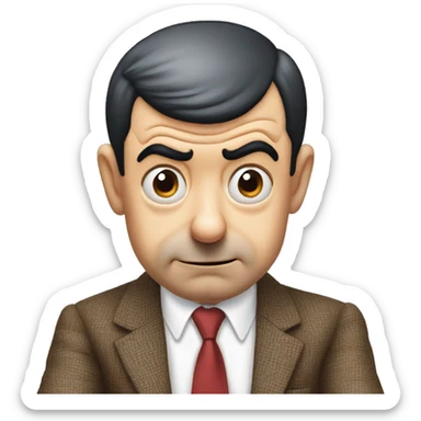 mr bean grabs his head sticker
