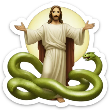 Jesus defeats the serpent sticker